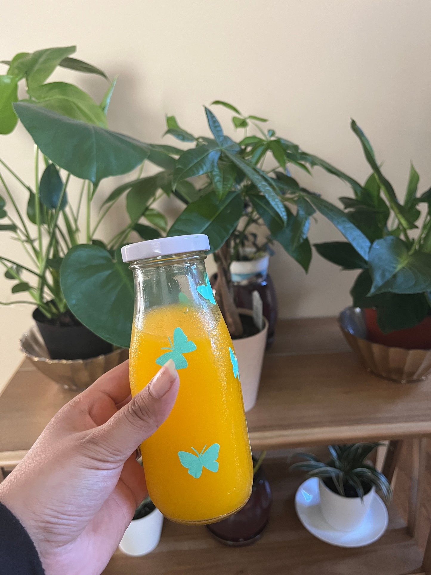 Mint Butterfly- Milk Glass