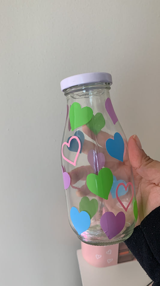 Sweetheart- Glass Milk Bottle